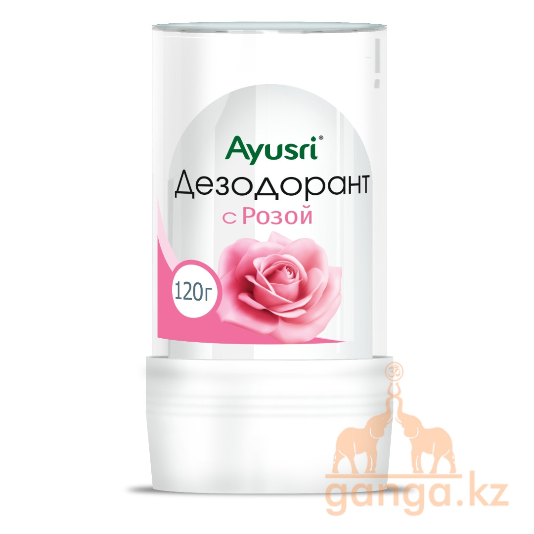 Алунит Натуральный Дезодорант с Розой (AYUSRI), 120 гр