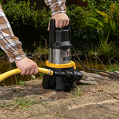 Дренажный насос для грязной воды DP1400X, 1400 Вт, подъем 11 м, 25000 л/ч Denzel