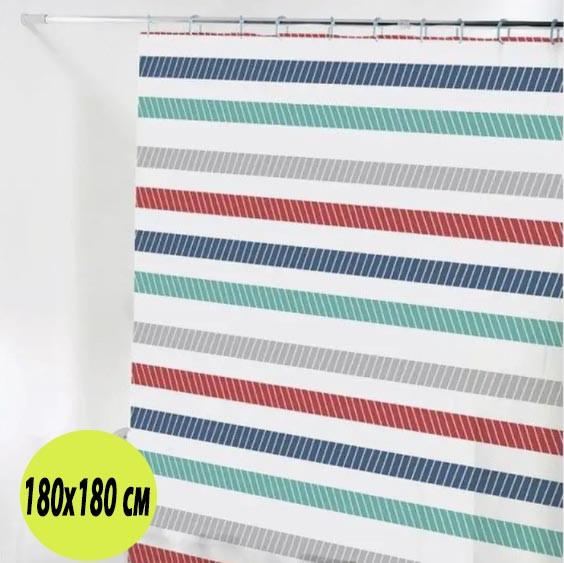 Шторка для ванной 180х180 см разноцветная