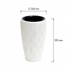 Кашпо "Флэйм" 42 л со вставкой, белый М8884, фото 3