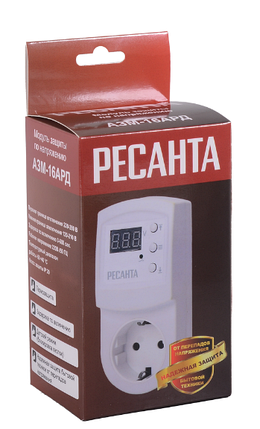 Блок защиты по напряжению Ресанта 16AРД регулируемый с дисплеем, в розетку, фото 4