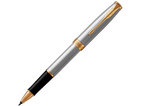 Ручка роллер Parker «Sonnet Core Stainless Steel GT», серебристый/золотистый