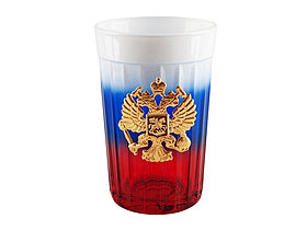 Граненый стакан «Россия», белый, синий, красный, золотистый