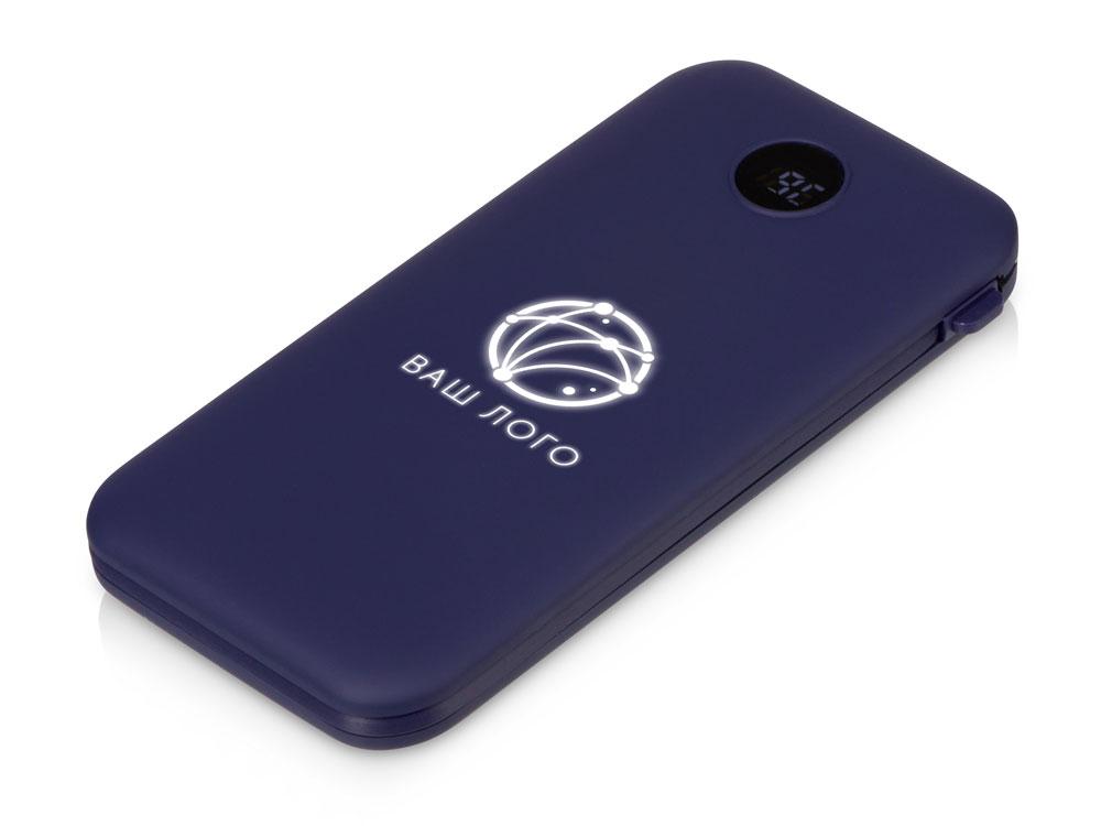 Внешний беспроводной аккумулятор с подсветкой лого «Astro», soft-touch, 10000 mAh, темно-синий