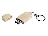 USB 2.0- флешка на 4 Гб овальной формы и колпачком с магнитом, натуральный, фото 3