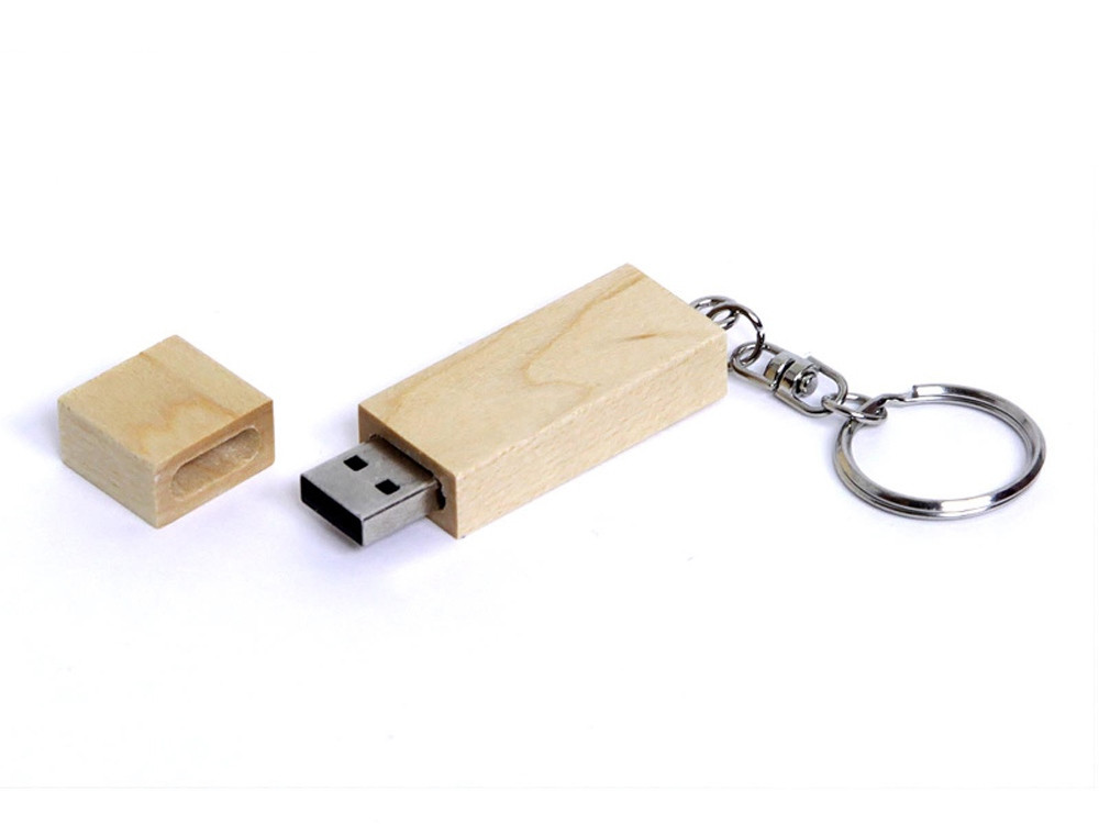 USB 3.0- флешка на 32 Гб прямоугольная форма, колпачок с магнитом, натуральный