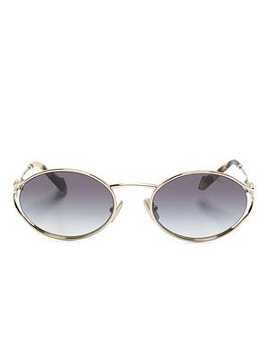 MIU MIU Золотые металлические солнцезащитные очки