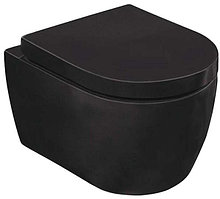 Унитаз подвесной Grossman GR-4411BS (безободковый, с тонким сиденьем) (черный)