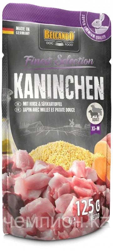 511699 BELCANDO Rabbit &Millet &Sweetpotatoes, влажный корм для собак с кроликом, просом и бататом, пауч 125г