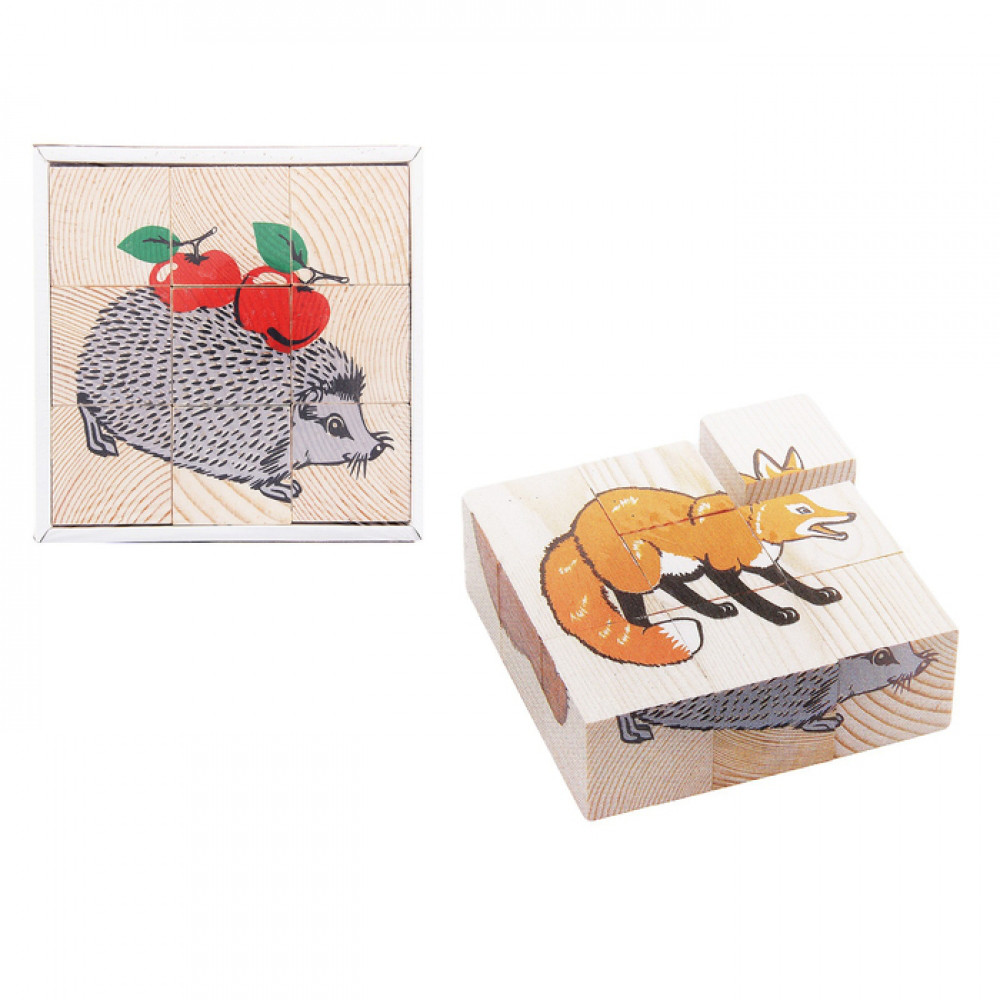 Кубики "Животные леса", 9 элементов, фото 1