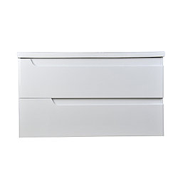 КОМПЛЕКТ Тумба Милано 100 подвесная и Умывальник Amelia 100 (белая)