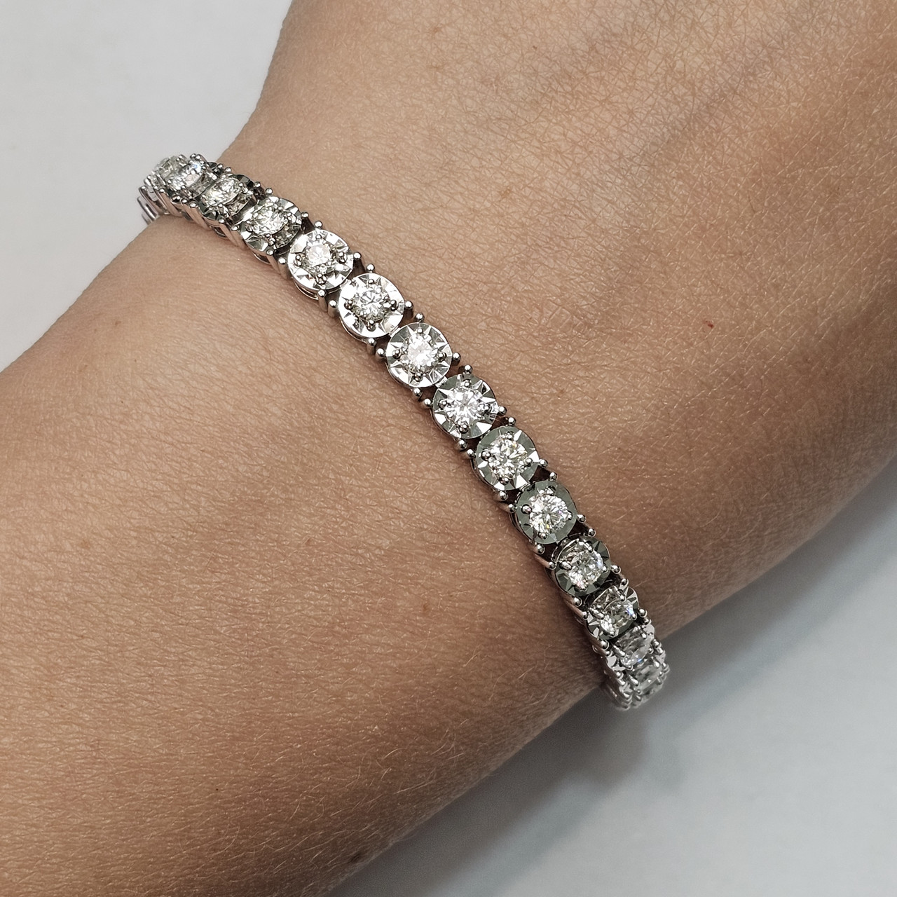 Золотой браслет с бриллиантами 4,09Ct 3/5A 18р.