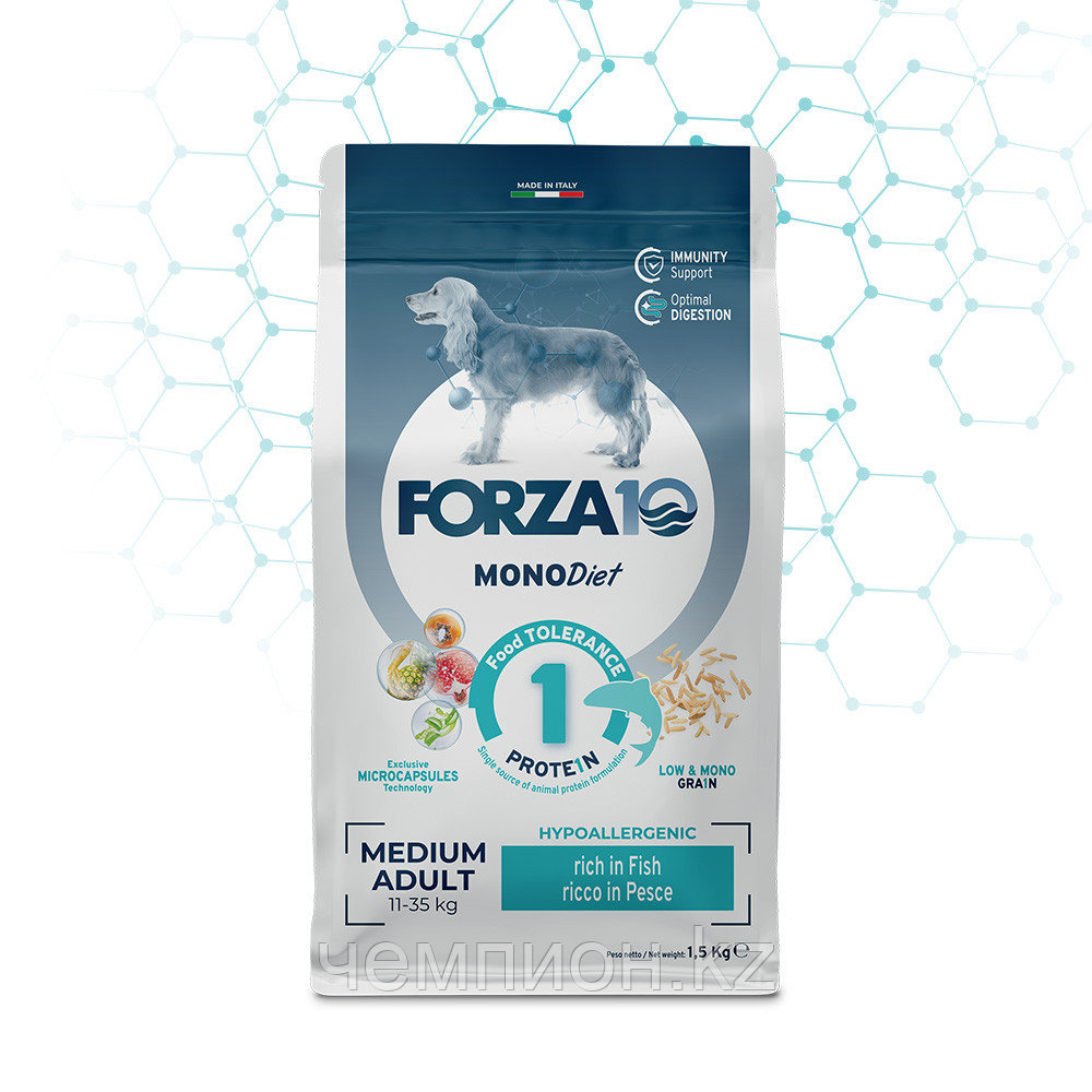 11724 Forza10 Medium Diet pesce, Форца10 диетический корм из рыбы для собак средних пород, 1.5 кг.