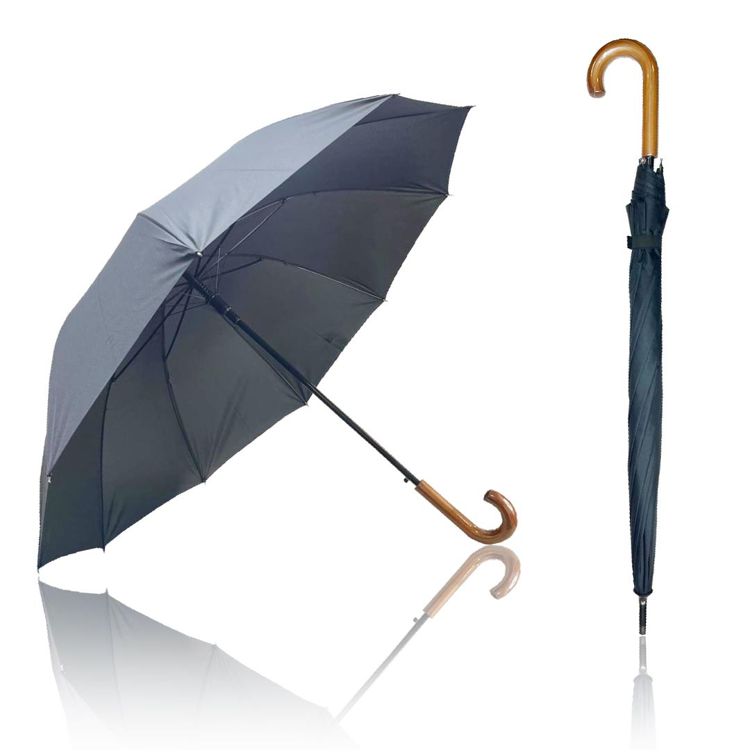 Зонт трость полуавтомат с чехлом 120 см черный