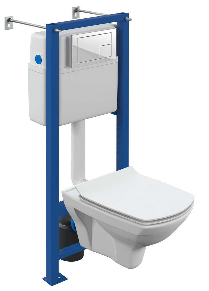 Комплект CARINA XL CO DPL EO slim инсталляция VECTOR кнопка CORNER пластик белый (64119)