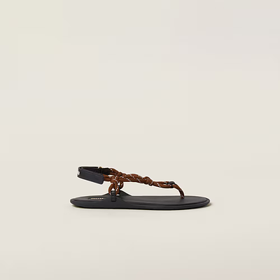 Сандали Riviere cord and leather sandals Tobacco