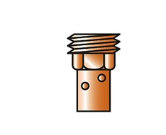 Адаптер наконечника M8 CU SHORT L=25 MM PLUS 400-500-600-601 (в уп. 10 шт)_Trafimet AZIA"|