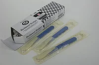 Скальпель №11 Biolancet Budget со съемным лезвием одноразовый стерильный с пластиковой ручкой