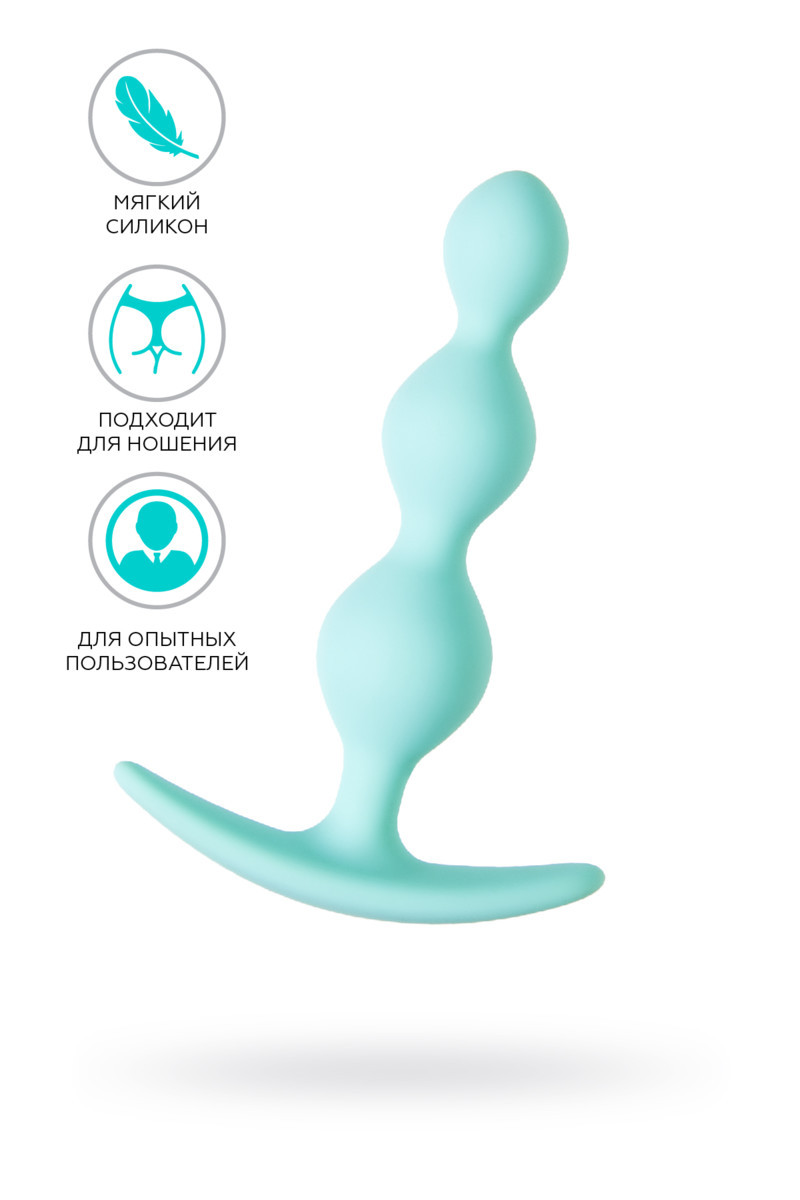 Анальная втулка TODO BY TOYFA TRIPLE, силикон, мятная, 10,5 см, Ø 2,4 см 357039