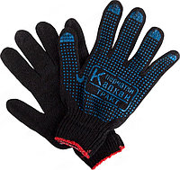 Перчатки Х/Б с ПВХ, 7.5 класс, "Профи" 5- нитка черные "Ecoluffa"