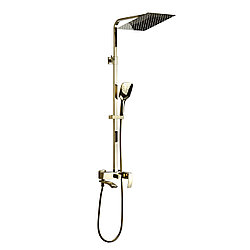 Душевая стойка со смесителем Atlas Luigi LG0008806, золотистый, излив 15 см, латунь (Ширина 24 см, Глубина -