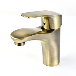 Смеситель для умывальника Atlas Earth ER0002205, подводка 50 см, бронзовый, цинк (Ширина - 4,5 см, Глубина -