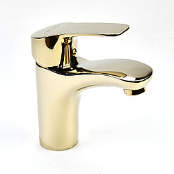 Смеситель для умывальника Atlas Earth ER0002206, подводка 50 см, золотистый, цинк (Ширина - 4,5 см, Глубина -