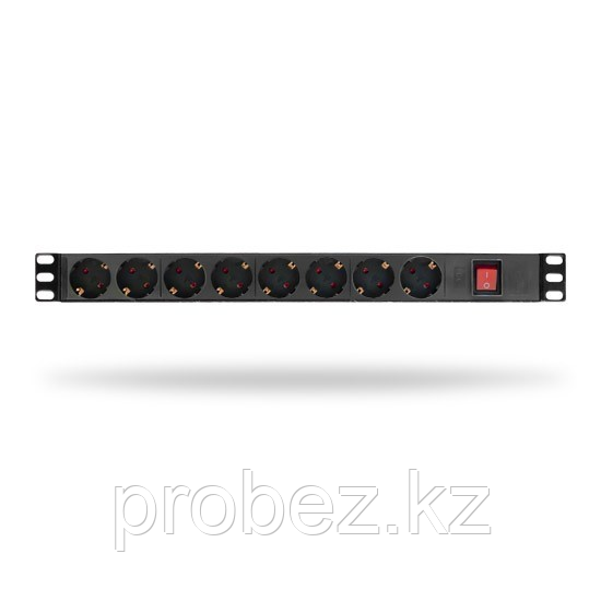 Сетевой фильтр, SHIP, 700508102, Для шкафов и стоек размера 19", 8 Розеток, 1.8 м, 16A, 4000W, 220 в., Чёрный