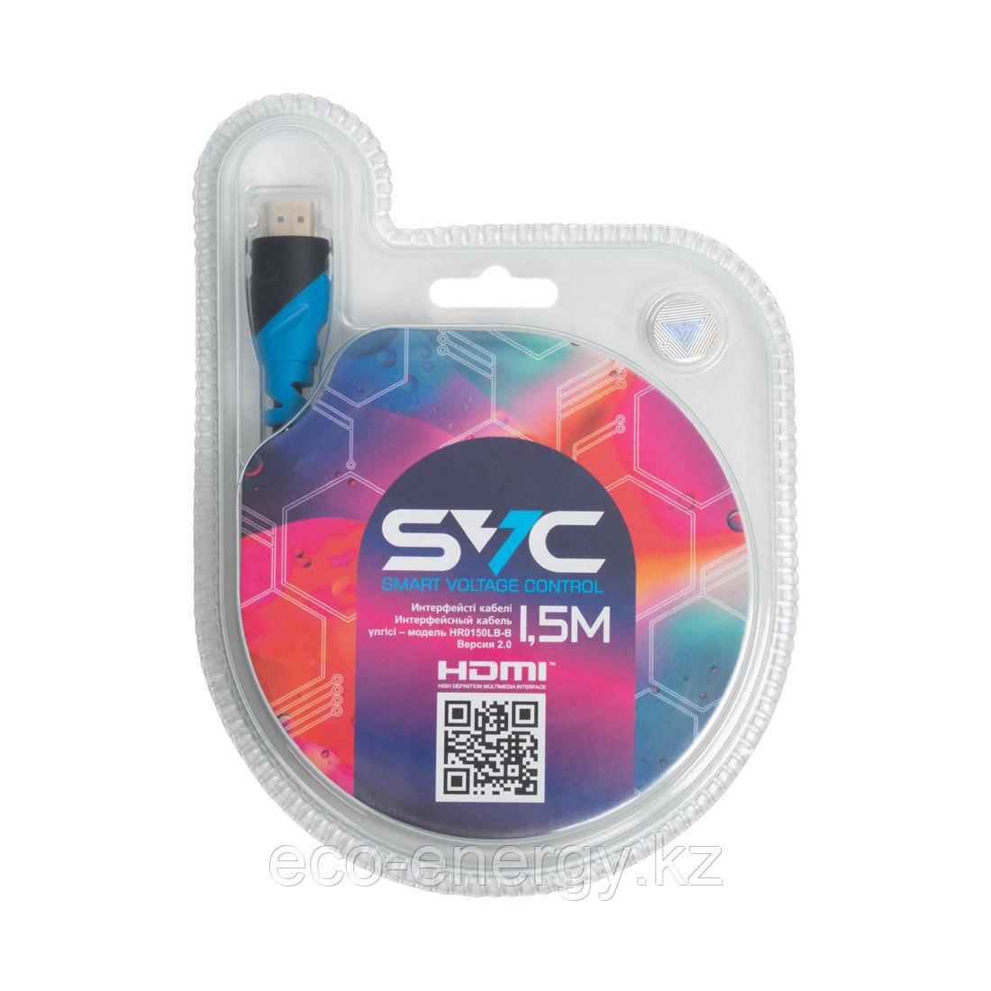 HDMI-HDMI интерфейс кабелі SVC HR0150LB-B, 30В, Көгілдір, Блистер, 1.5 м