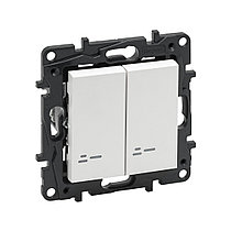 Niloe Step 10А қос пернелі ажыратқышы автоматты қосқышпен.терминалдар Ақ