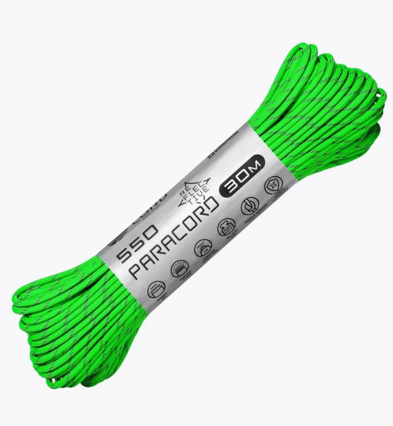 Паракорд 550 CORD nylon 30м RUS световозвращающий (lime), фото 1