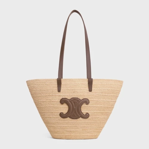 Сумка Medium Supple Celine Classic Panier In Raffia And Calfskin, фото 1