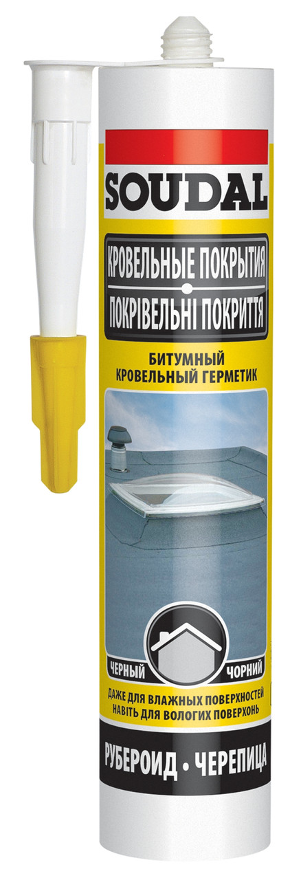 Битумный кровельный герметик 15*280мл Soudal 12*750 мл