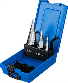 Набор ступенчатых сверл ЗУБР, 3 шт., Р6М5, серия "Профессионал" (29670-4-30-H3)