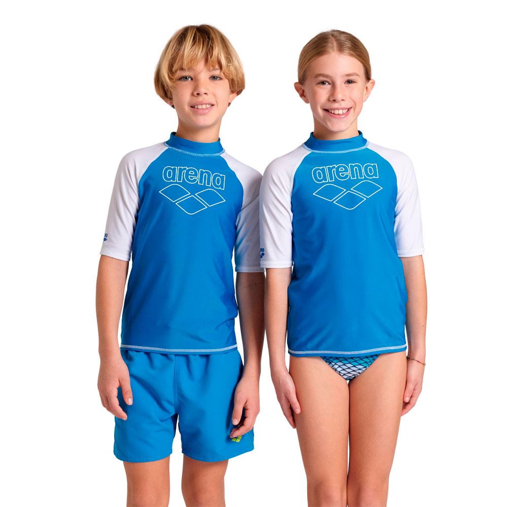 ARENA футболка для плавания RASH Vesr unisex blue china white 6-15 лет