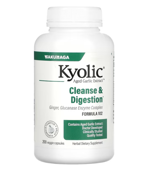 Kyolic, Aged Garlic Extract, выдержанный экстракт чеснока, для удаления дрожжевого грибка и улучшения пищеваре