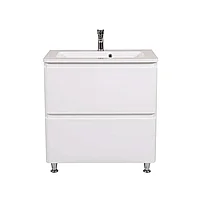 Тумба напольная AQUARODOS "Акцент" 80 см с умывальником "Альфа" (M-AKCENT-80-WHITE-GLOSS)