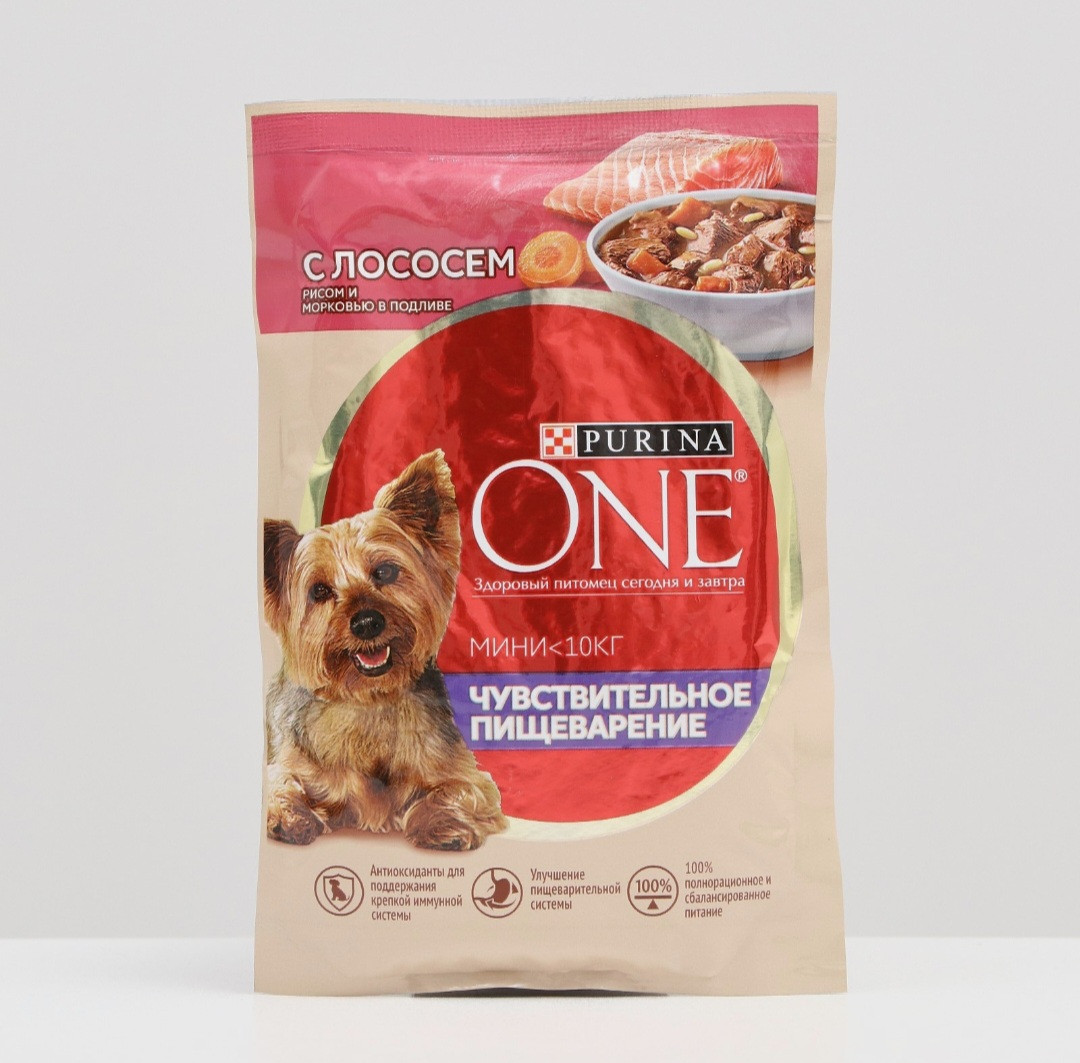 Purina One (Пурина Уан) Влажный корм для мини собак Лосось, 85 г, фото 1