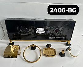 Набор для ванной, 6 предмет 2406 Черное/Золото