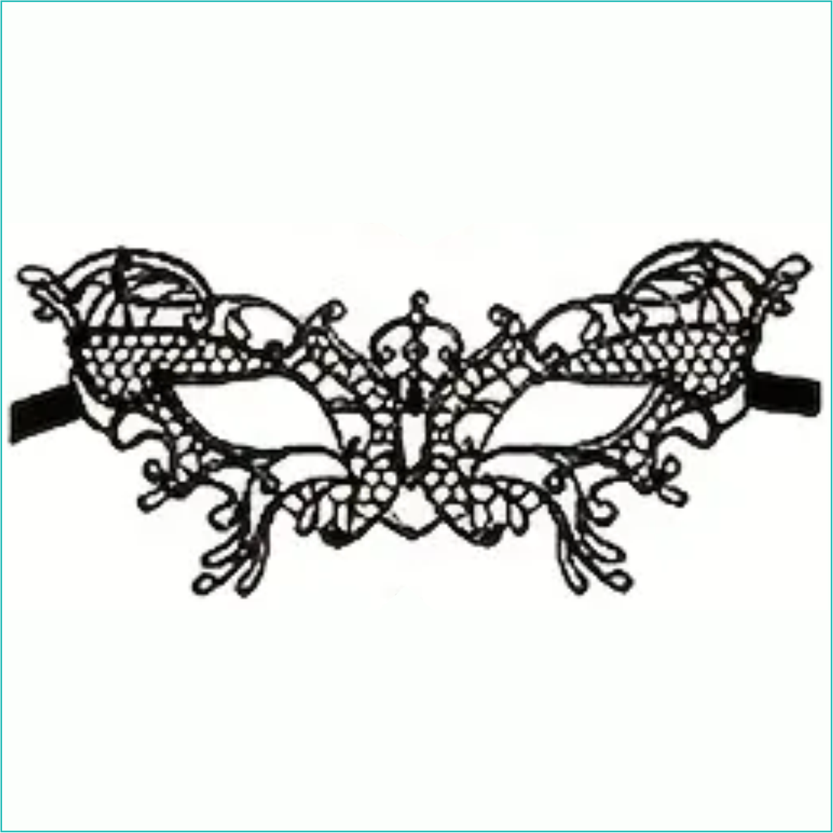 Кружевная маска "Бабочка" (Черная), фото 1