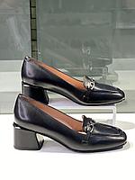 Женские туфли лоферы на устойчивом каблуке. Качественная женская обувь Турция.