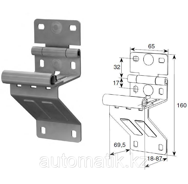 Боковая опора с держателем ролика для панелей ворот, фото 1