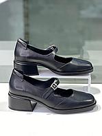 Кожаные женские туфли с ремешком "Paoletti". Удобная женская обувь.