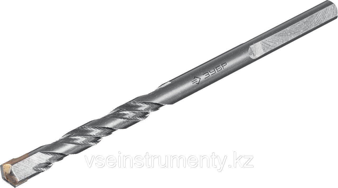 ЗУБР 6 x 100 мм, трехгранный хвостовик, сверло по бетону усиленное, Профессионал (2916-100-06), фото 1