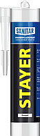 STAYER 260 мл, белый, силиконовый, санитарный герметик (41215-0)