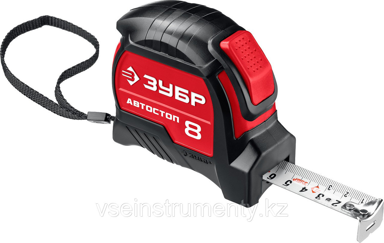 ЗУБР Автостоп, 8 м х 25 мм, рулетка с автостопом (34052-08-25), фото 1