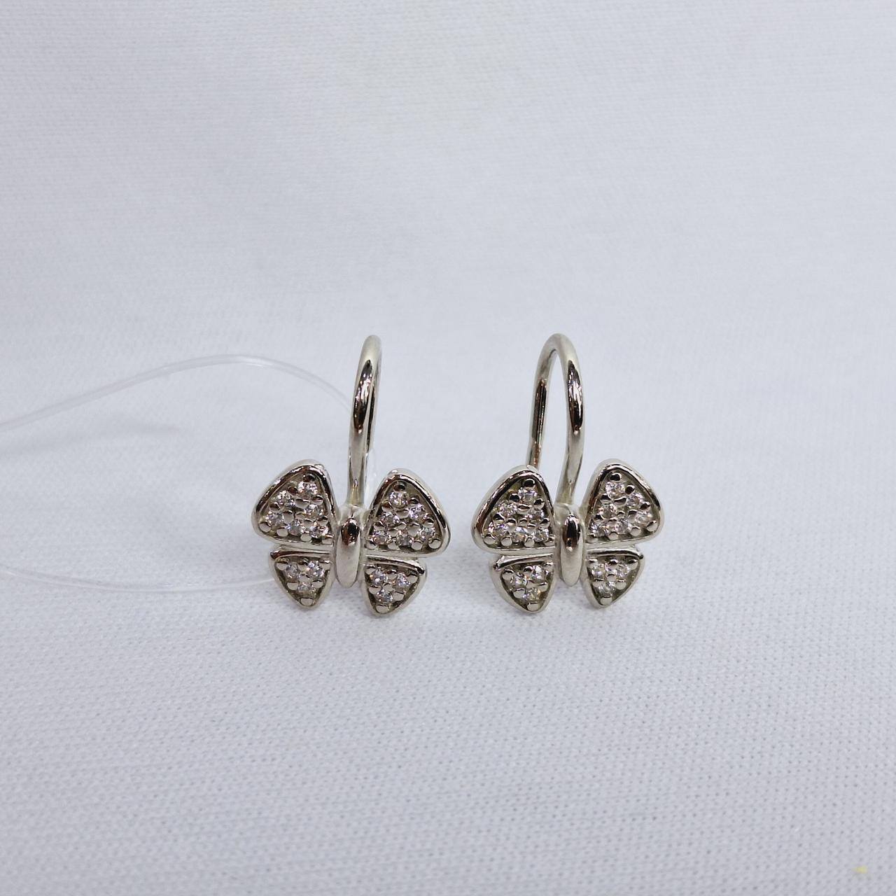 Детские серьги из серебра с фианитами Diamant 94-120-02184-1 серебро с родием