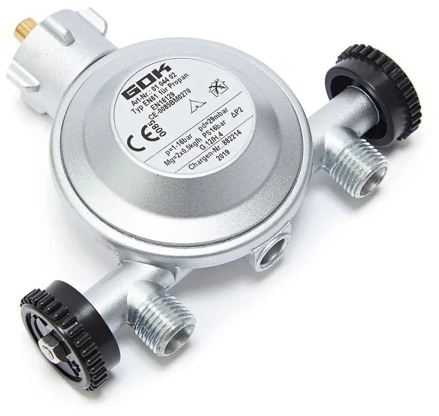 Регулятор давления газа 1 кг/час 29мбар Shell x 2-отв.G1/4LH-KN СНГ. Тип EN61