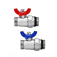Комплект прямых шаровых кранов 1"х3/4" Varmega с разъемным соединением для коллекторных групп