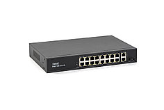 Бастион SKAT PoE-16E-2G-1S коммутатор PoE Plus, мощность 150Вт, порты:16-Ethernet, 1-Uplink, 1-COMBO